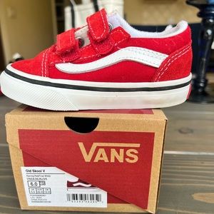 New in Box Red Old Skool Vans- toddler size 6
